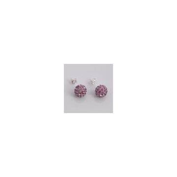 shamballa earring silver jewelry #08