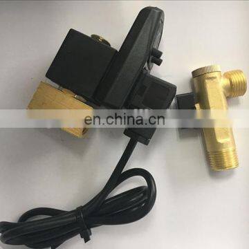 2 way water solenoid air compressor valve 1/2'' orifice 3mm electric drain timer valve DC24V waterproof coil