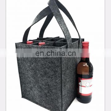 Factory price custom single felt wine bottle cooler bag