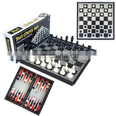 high quality outdoor travel portable folding luxury Chess Set magnetic chess board checkers 3 in 1 chessboard chess queen