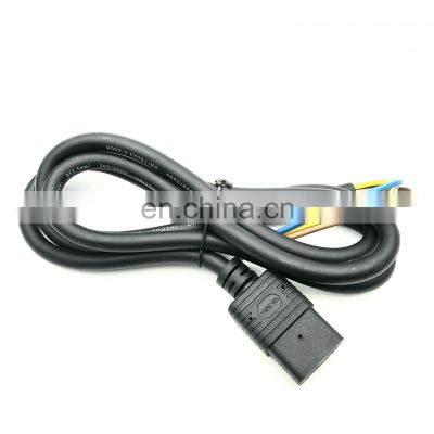 14WG full copper 1m 3ft C19 Stripped 15cm PDU Style Power Extension Cable  AC Power Cord Cable