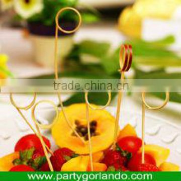 food grade disposable party bamboo loop pick skewer