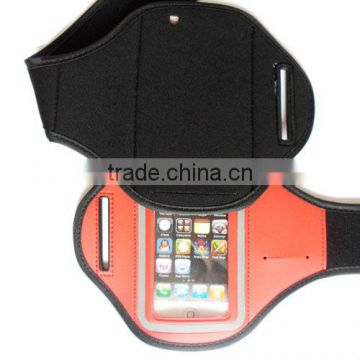 Whole high quality Reflective border around the PVC window Sport gym armband /adjust strap sport armbag for running /red color