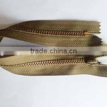 5# bronze zipper copper zipper close end zipper polyester zipper tape jacket zipper