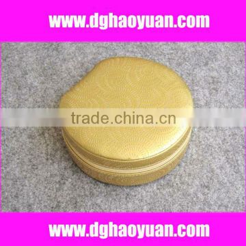 Round Leather Jewelry box for promotion