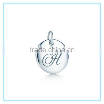 Yiwu Meise fashion Single initial stainless steel letter "A "disc charm