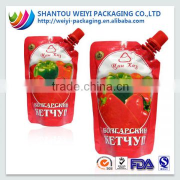 high quality airtight stand up spout pouch for juice packaging spout pouch/milk spout pouch/jelly packaging spout pouch