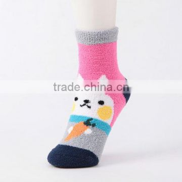 Wholesale Custom Women's Lovely Quality Cartton Floor Socks Cute Girls Home Socks Terry Socks