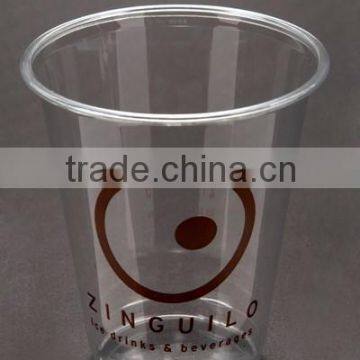 22oz Take away clear disposable colored plastic cup for beverage