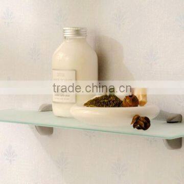 Rectangle Floating Glass Shelf with chrome/nickle glass clamp