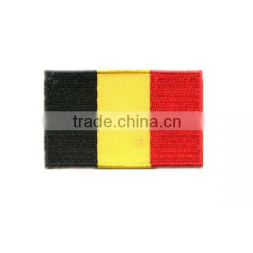 Belgium flag patch with hook and loop backing