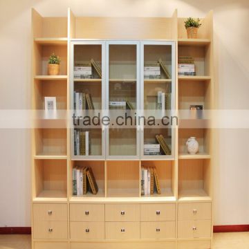 Ready Made Fashionable Glass Window Good Price Bookcases