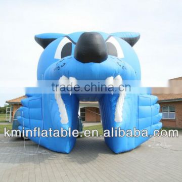 inflatable wolf head sports tunnel