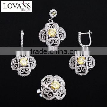 Silver Earrings Jewelry Set Colored Stone Earrings Gemstone Earring And Pendant Set TZ-0232