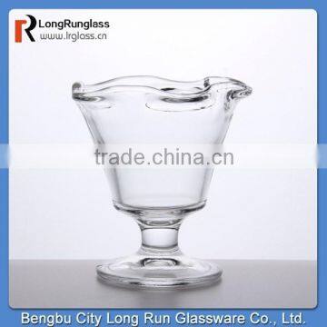 LongRun wedding decoration crytal footed candy dishes with flower rim