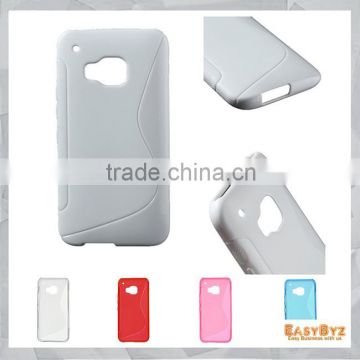 2015 China High Quality S Shape TPU Cover Mobile Phone Case for HTC One M9