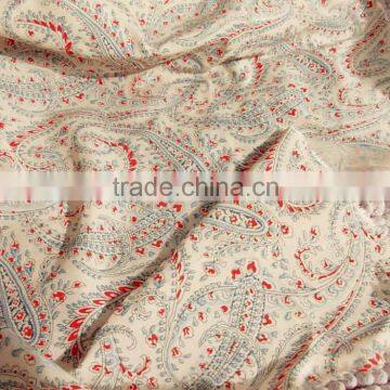 cashew pattern printed 100% plain rayon fabric for women garments