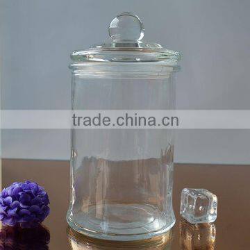 Wholesale storage glass jar with glass cover different sizes large capacity