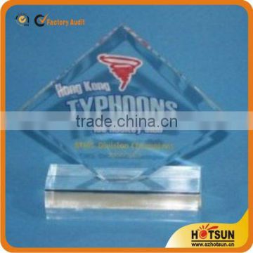 Clear acrylic resin trophy award
