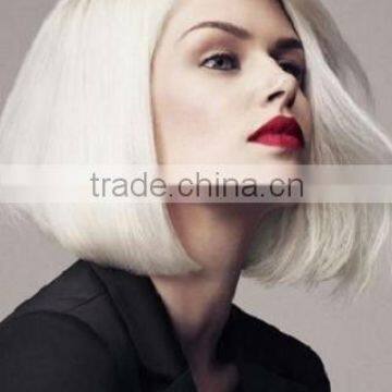 2014 Fashionable Silky Straight White Front Lace bob wig
