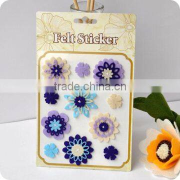 adhesive felt sticker, 3d sticker , handmade felt sticker, scrapbooking sticker, layered sticker , flower felt sticker