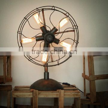 Industrial designer models retro iron fan lamp