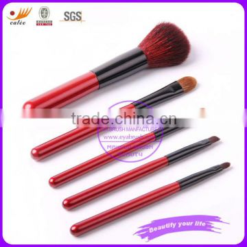 5pcs personalized red color shine makeup brushes