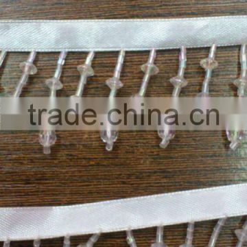 2012 new style man made ribbon with beads for curtain and other textile
