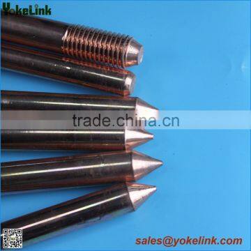 Copper clad Steel Pointed Earthing Rod with clamp