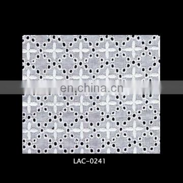 Square wide lace fabric with eyelet