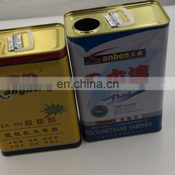 20L rectangle Tin can with metal cap for paint or other chemical products