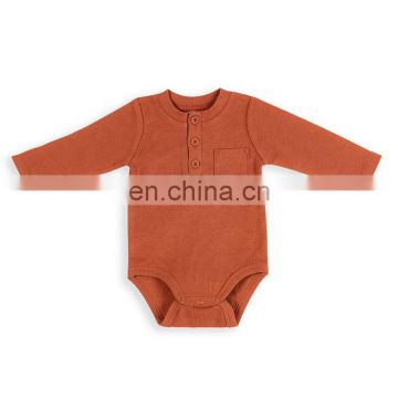 100% Organic Cotton Rib Elastic Knitted Baby Sleeve Bodysuit Romper