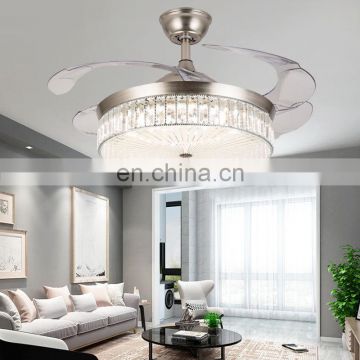 Best Price Modern Simple 4 PC Blade Acrylic Lamp Remote Control Motor Plastic Ceiling Fan With LED Light
