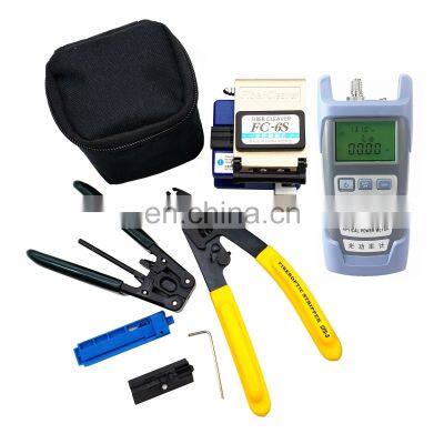 with power meter locator stripping-pliers otdr ftth fiber-optic-tool-kit fc-6s-fiber power-mete termination fiber optic tool ki