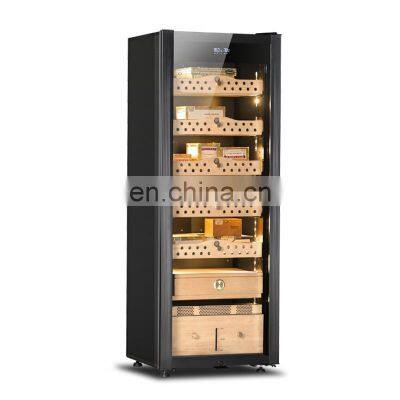 2021 New Design Large Metal Electric Humidity Controlled Display Wine Cuba Cigar Cooler Humidor Cabinet for Cigars