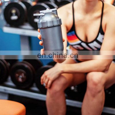 Workout Round Logo Luxury Powder BPA Free Insulated Custom Gym Stainless Steel Wholesale Protein Shaker Bottle