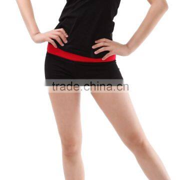 Dance and Sport Roll Down Waist Band Shorts with Slim Legs