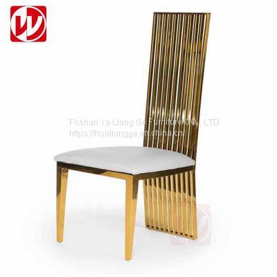 Wholesale Banquet Furniture Event Party Rental Used High Back Gold Stainless Steel Wedding Chairs