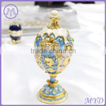 Fashion metal color enameled Faberge style russian egg jewelry trinket box