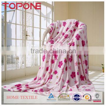 High quality flower printed oem hangzhou 100 wool blanket manufacturers