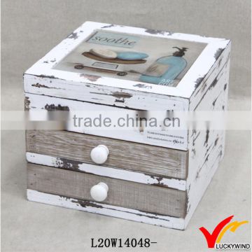 Handmade White Wood Antique Jewellery Box Compartments Design