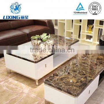 Living Room Furniture Marble Top Modern Teapoy Table