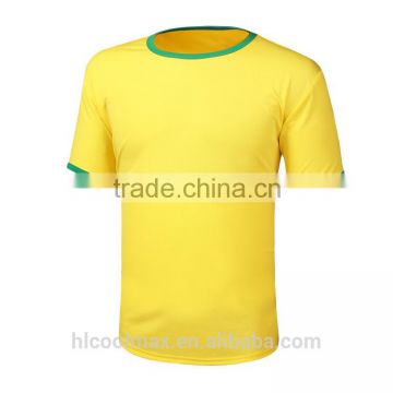 Moisture Wicking 100% Microfiber Polyester Football Sports Cheap World Cup Tagless Blank T shirt For Men