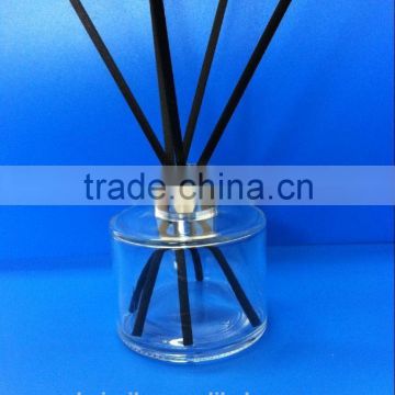 Wholesale reed diffuser 120ml round glass bottle with shiny silver cap