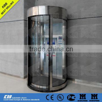 ATM curved sliding door with bullet-proof glass