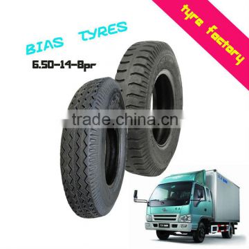 6.5-14-8PR good traction durable light truck bus bias tyres made in Qingdao