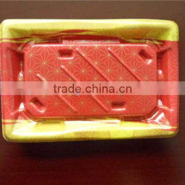 Disposable PS plastic fruit tray with laminated film