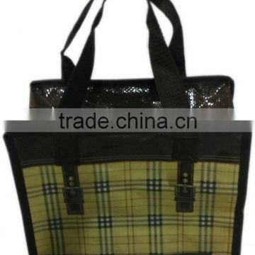 Manufacture new design pp woven shopping bags with zipper