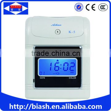 time recorder electronic time attendance machine/time recorder with backup battery