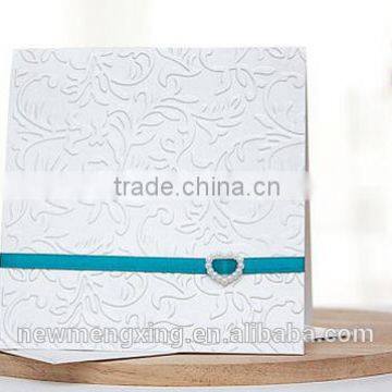 Excellent White embossed wedding invitations wholesale gift cards with engraving